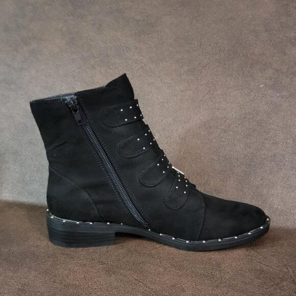 Bar III Women's Margo Black Buckled Suede Ankle Booties 5.5 M NIB - Picture 6 of 12